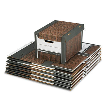 Bankers Box® Systematic Medium-duty Strength Storage Boxes, Letter-legal Files, Woodgrain, 12-carton freeshipping - TVN Wholesale